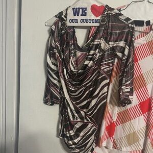 South Pole Black and White Patterned Top